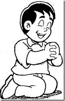 Colorear dibujos niños rezando - Colorear dibujos infantiles